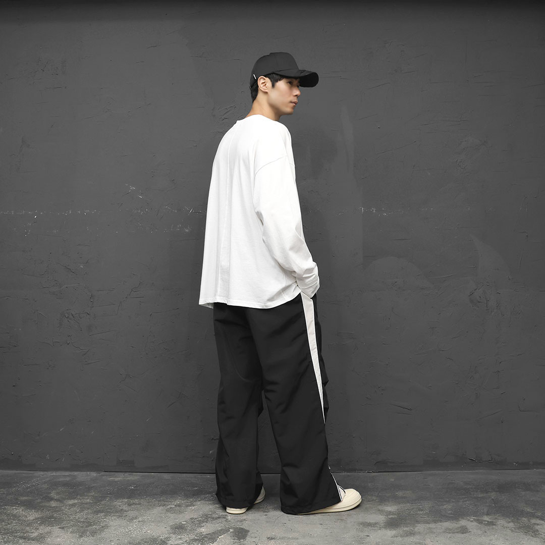 Wide Side Line Zippered Hem Sweatpants 4654 - Gentler