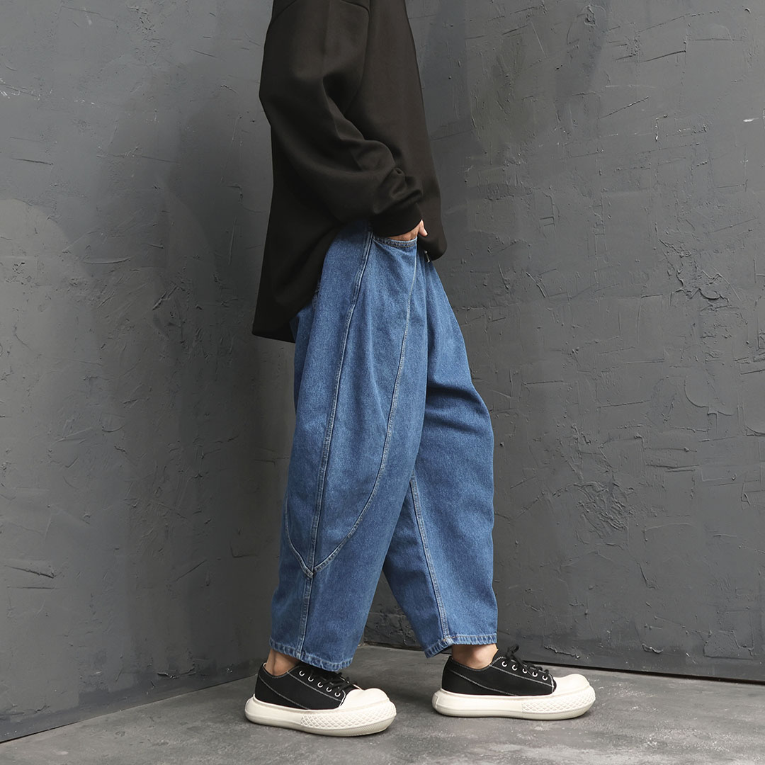 Wide Fit Balloon Baggy Denim Pants 4606 - Gentler